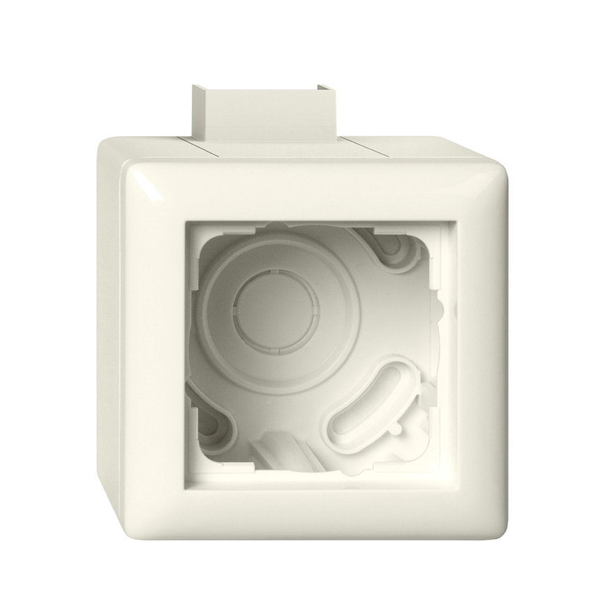 Gira opbouwbak, compleet met afdekraam en adapter K/P25 standard 55, 1-voudig, crème 