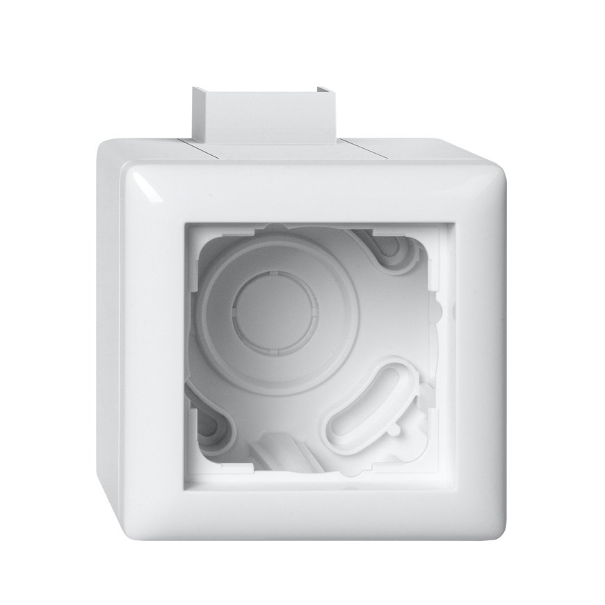 Gira opbouwbak, compleet met afdekraam en adapter K/P25 standard 55, 1-voudig, wit 
