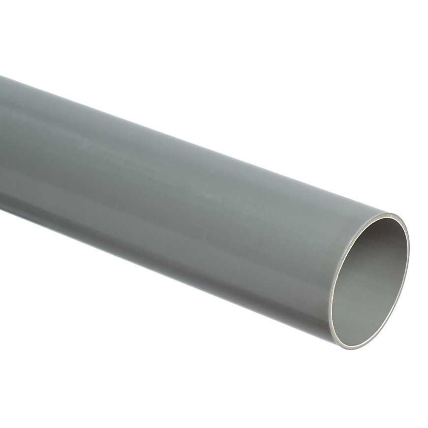 Wavin afvoerbuis met gladde einden, pvc, grijs, RAL 7037, KOMO, SN4, l = 4 m, 40 x 3,0 mm 