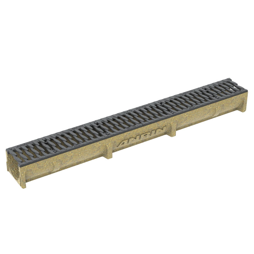 Anrin lijngoot, type SELF-100 Smart, polymeerbeton, incl. gy sleufrooster, B125, 100x12,2x10,1cm 