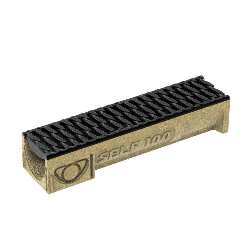 Anrin lijngoot, type SELF-100 Smart, polymeerbeton, incl. pa sleufrooster, B125, 50 x 12,2 x 10,3 cm 