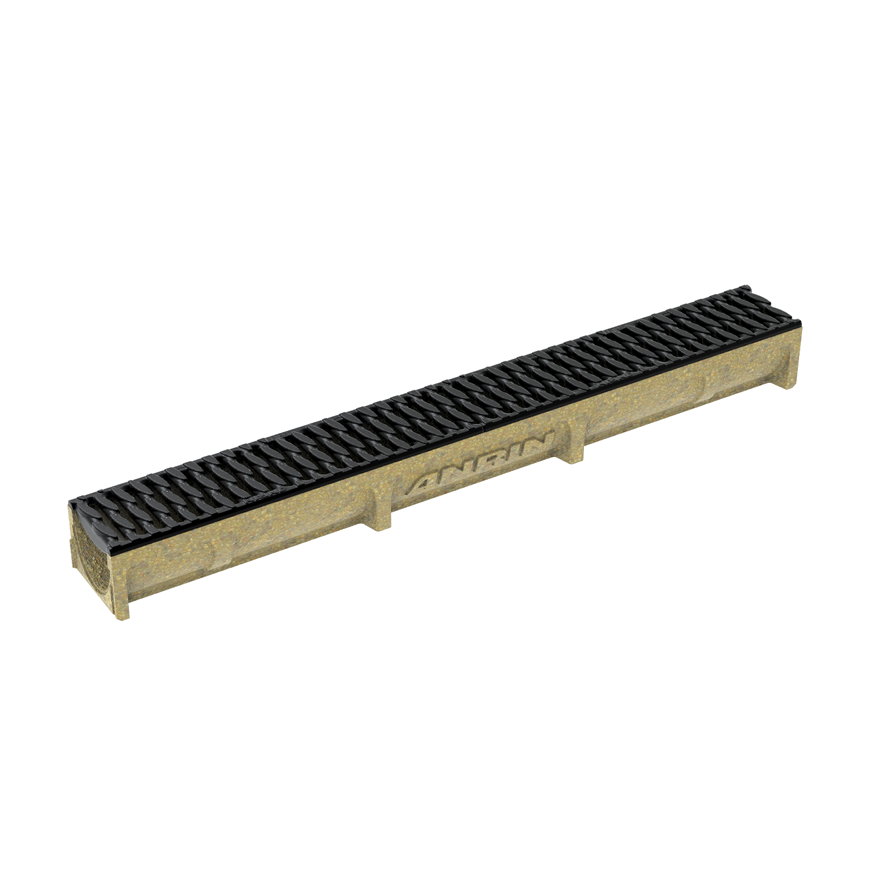 Anrin lijngoot, type SELF-100 Smart, polymeerbeton, incl. pa sleufrooster, B125, 100 x 12,2 x 10,3cm 
