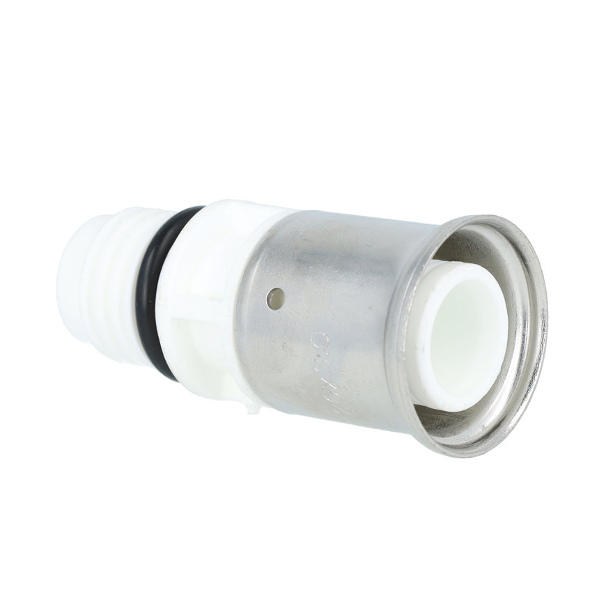 Henco Vision draadkoppeling, pvdf, rvs, pers x buitendraad, type VVPK, epdm, 26 mm x &frac34;" 
