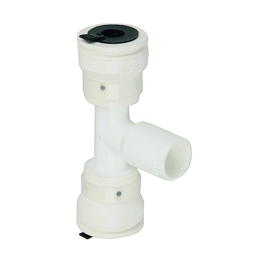 Henco draad T-stuk 90°, pvdf, 2x steek / 1x bu.dr., type VVSK-T, epdm, 10 bar, 20 mm x ¾" x 20 mm 