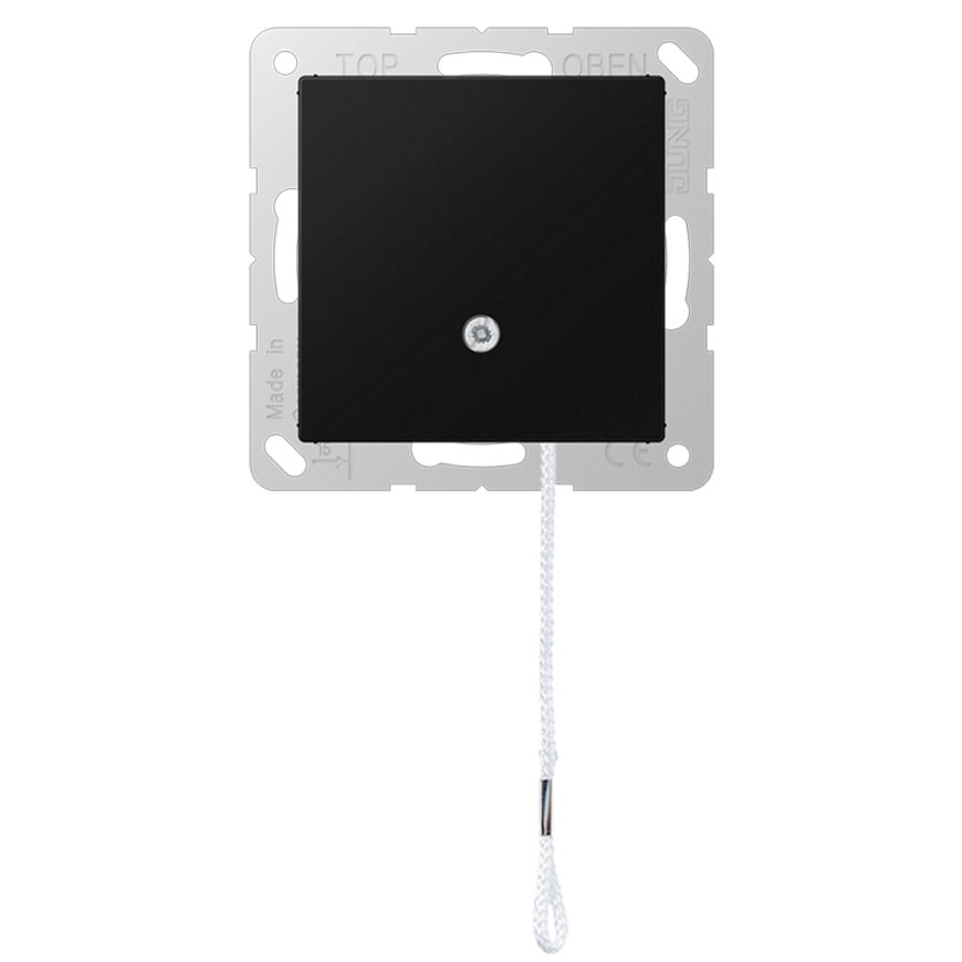 Jung trekschakelaar, A range, wissel, mat zwart