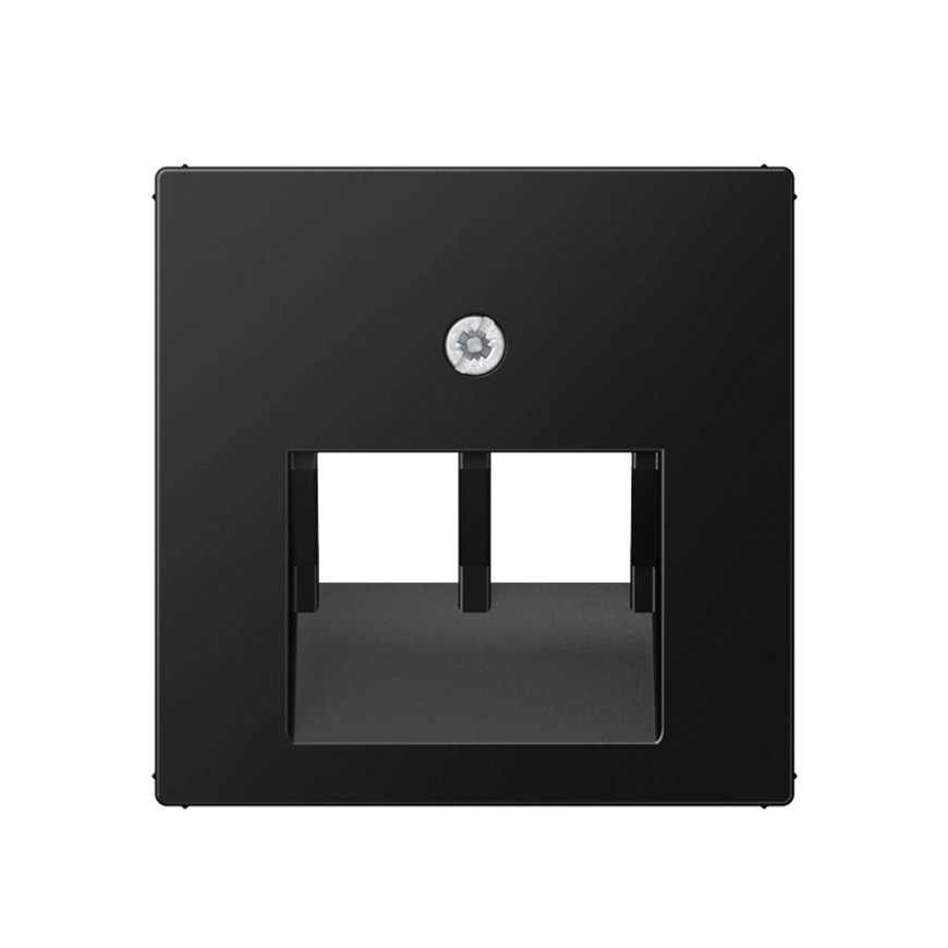 Jung afdekplaat, A range, voor Modular Jack, 2-voudig, mat zwart 