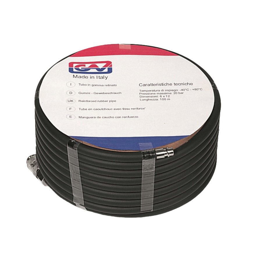 GAV persslang met Orion koppelingen, pvc, zwart, 6 x 12 mm, l = 20 m 