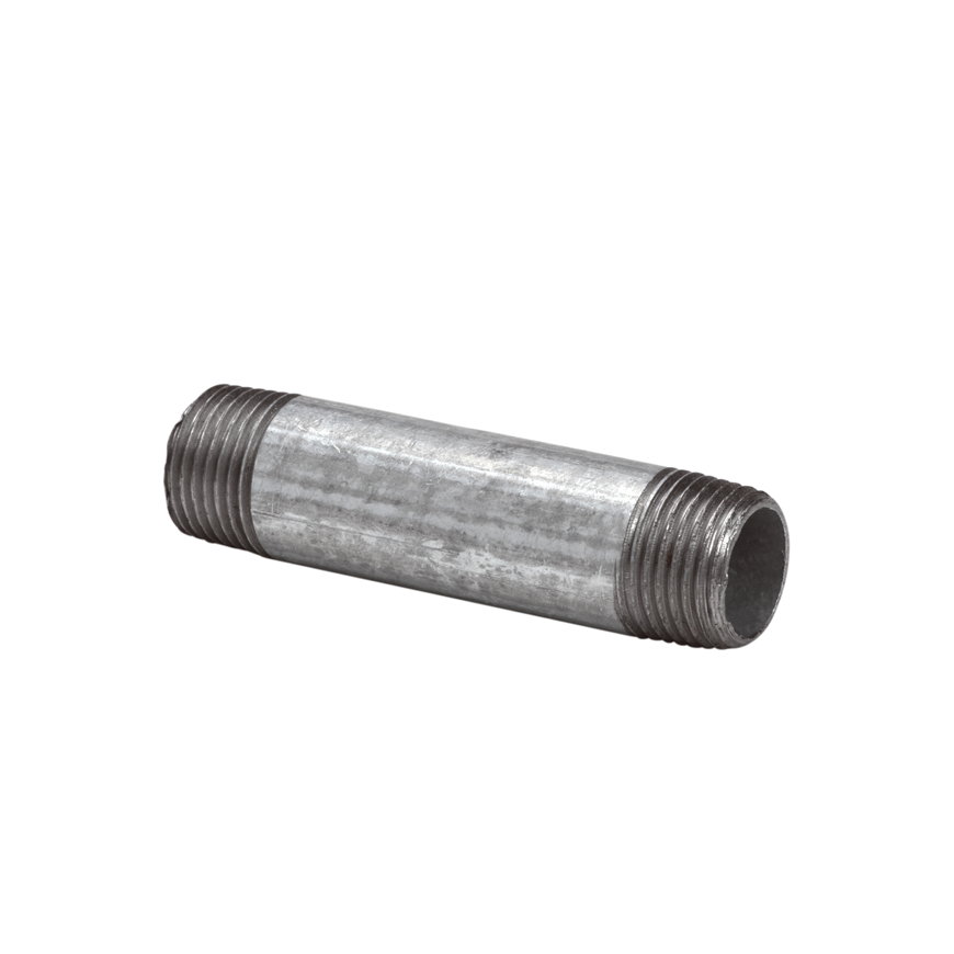 Pijpnippel, gegalvaniseerd, 2x buitendraad, nr. 23, ½", l = 200 mm 