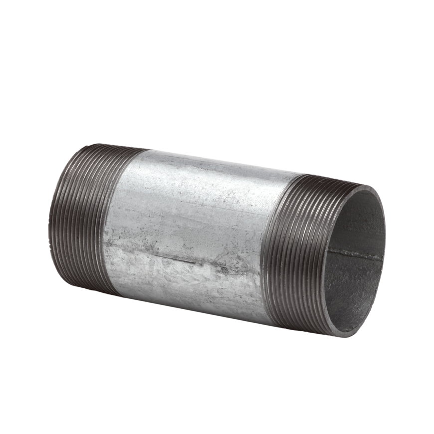 Pijpnippel, gegalvaniseerd, 2x buitendraad, nr. 23, 2½" l = 150 mm 