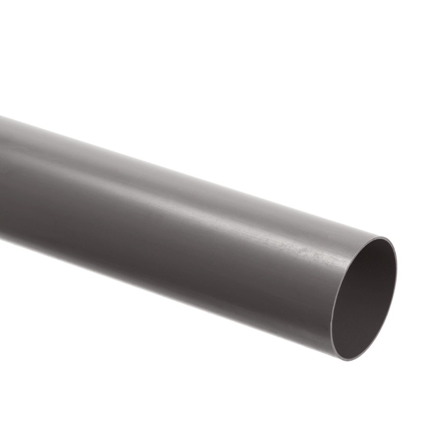 Pipelife afvoerbuis met gladde einden, pvc, grijs, RAL 7037, KOMO, SN8, l = 5 m, 110 x 3,4 mm 