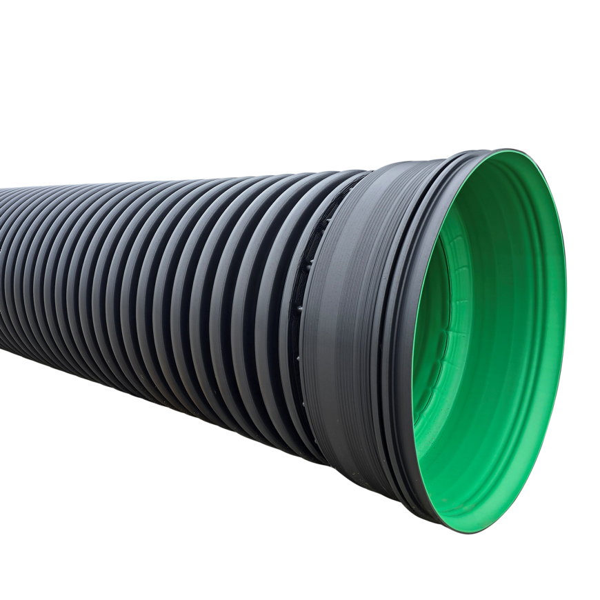 AQUATUB duikerbuis met aangevormde mof en rubberring, hdpe, SN8, l = 6 m, DN300 