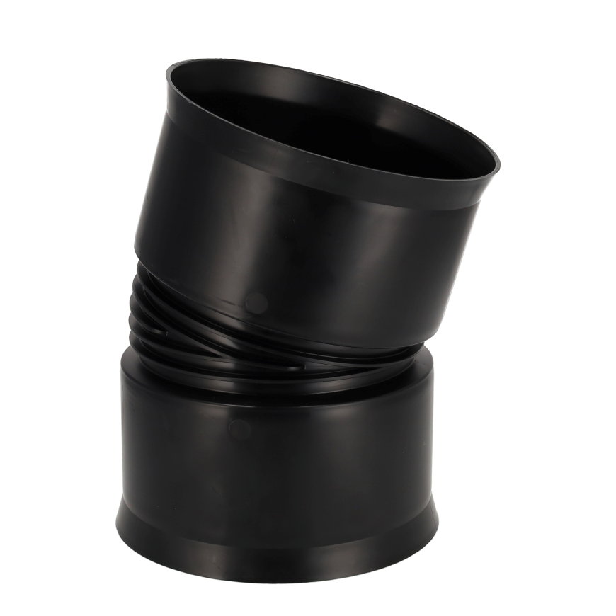 AQUATUB bocht 15°, met rubberring, hdpe, SN8, 150 mm 