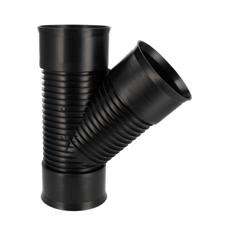 AQUATUB T-stuk 45°, met rubberring, hdpe, SN8, DN150 