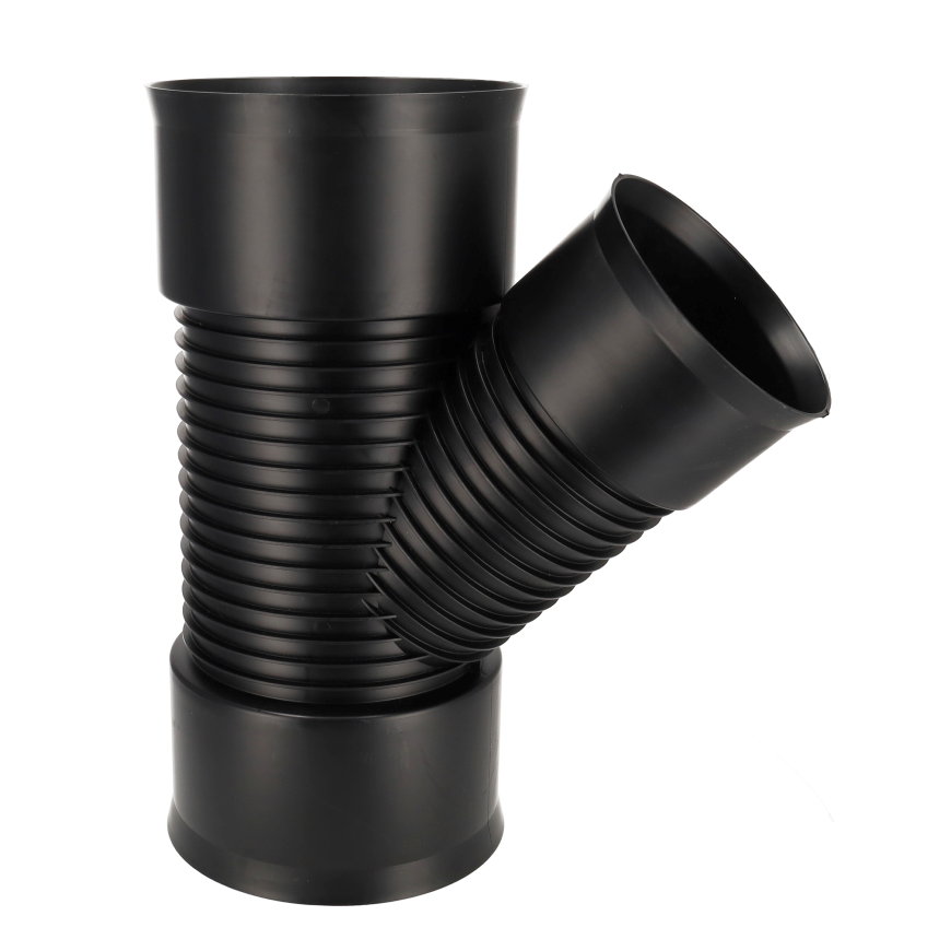 AQUATUB verloop T-stuk 45&deg;, met rubberring, hdpe, SN8, DN150 x DN250 