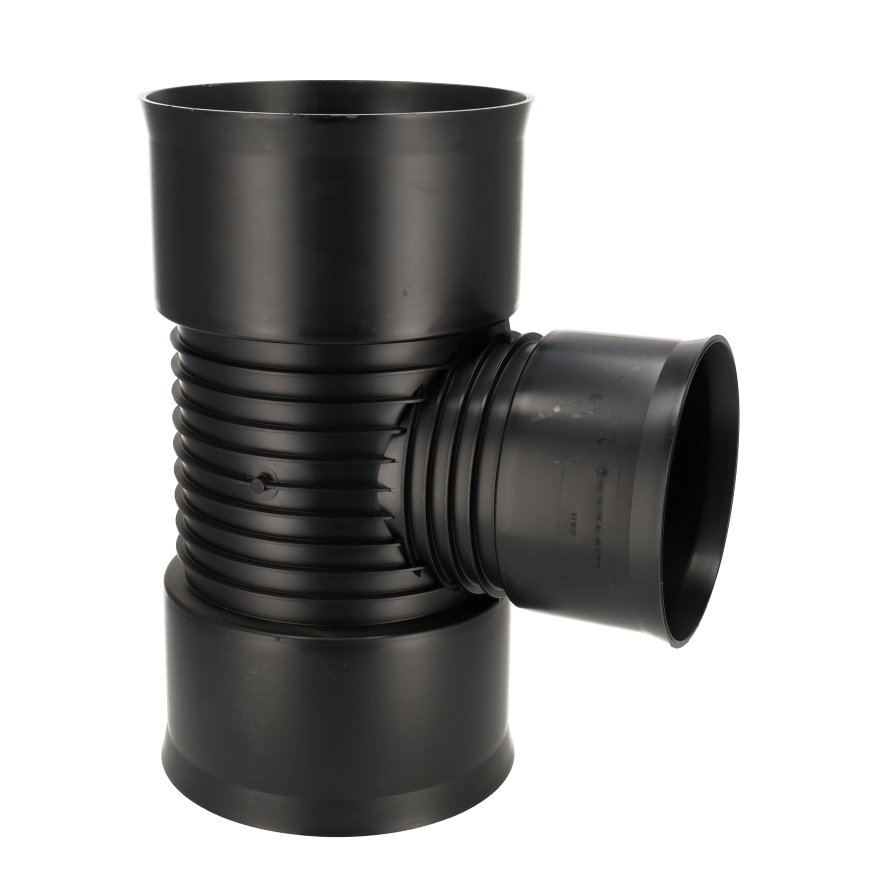 AQUATUB verloop T-stuk 90&deg;, met rubberring, hdpe, SN8, DN150 x DN250 
