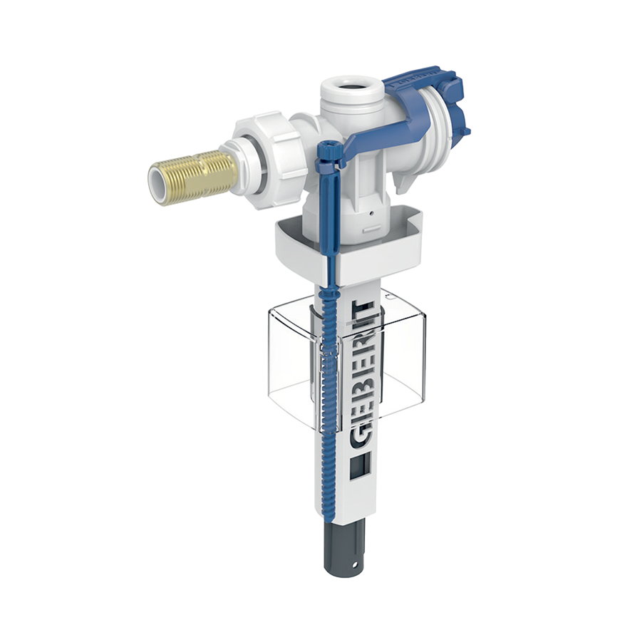 Geberit 383 vlotterkraan, nippel van messing, 3/8" en ½" 