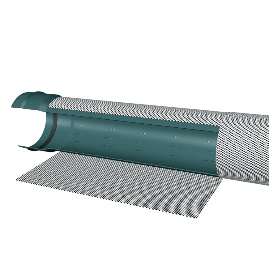 Sickerrohr, mit Geotextil ummantelt, Typ 250/50, l = 5 m, d = 250 mm, Kapazität = 50 l/m²/s 