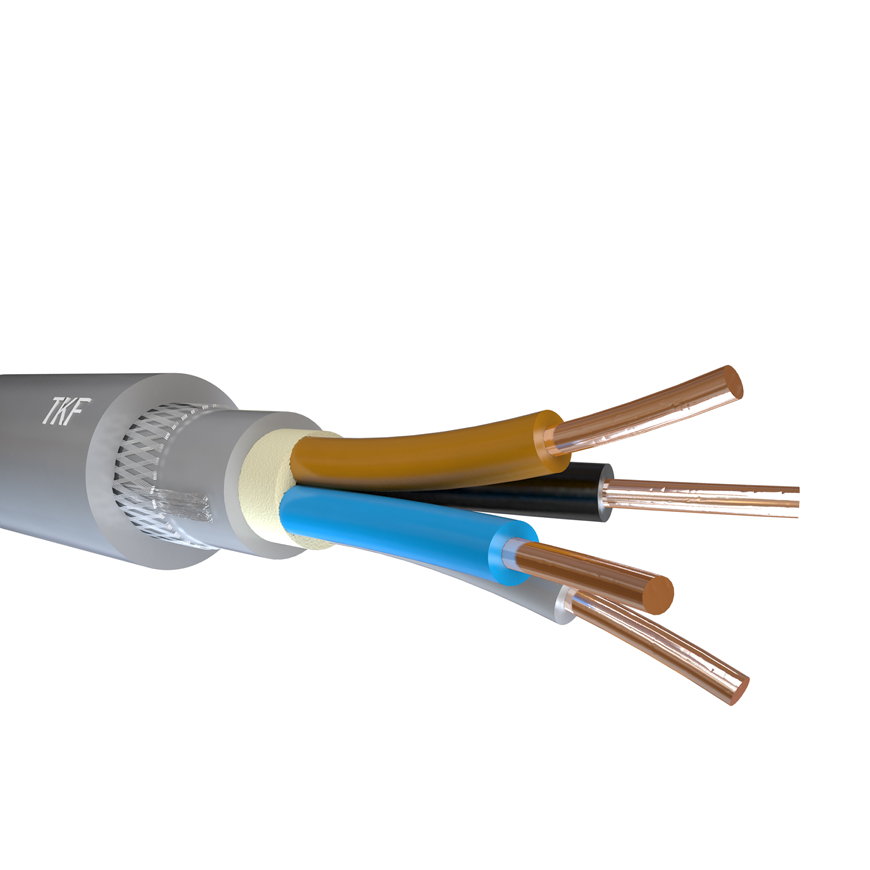 TKF Z1O-YMz1Kas installatiekabel (grondkabel), Cca 0,6/1 kV, s1, 4 x 4 mm&sup2; + as4, l = maximaal 100 m 