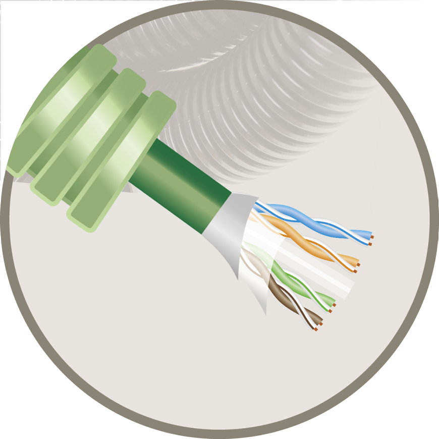 Greenflex voorbedrade flexibele buis met F/UUTP cat 6A, 16 mm, l = 100 m 