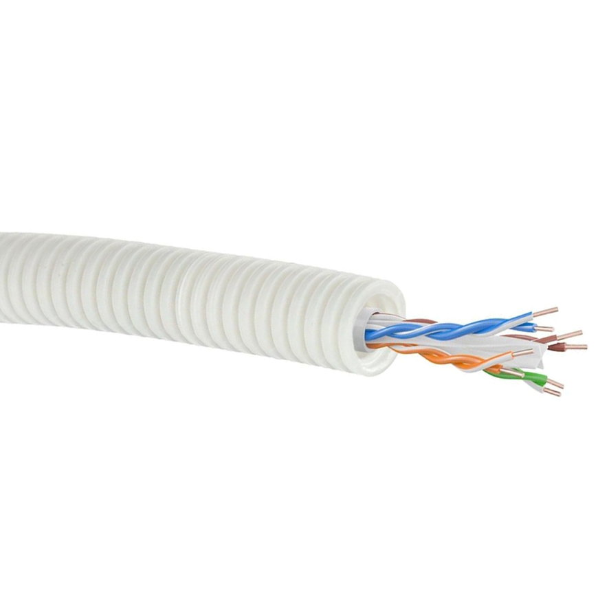 Snelflex voorbedrade flexibele buis met datakabel, 16 mm, U/UTP4x2xAWG24 cat 6, l = 100 m 