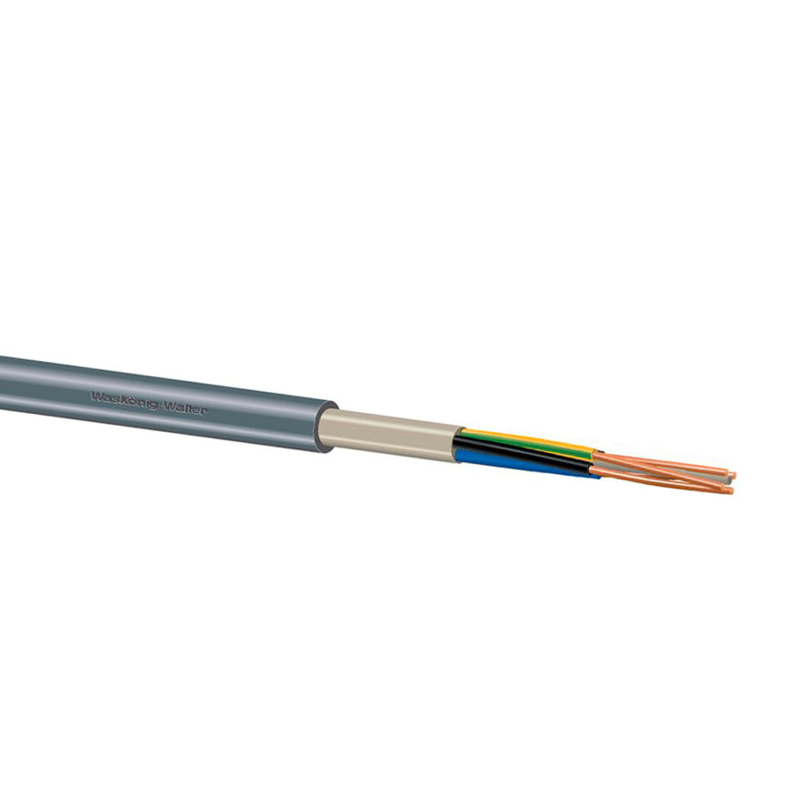 YMvK installatiekabel, Dca-s2, d2, a3, 5G2,5 mm², gr/gl-bl-br, zw-gr, l = 100 m 