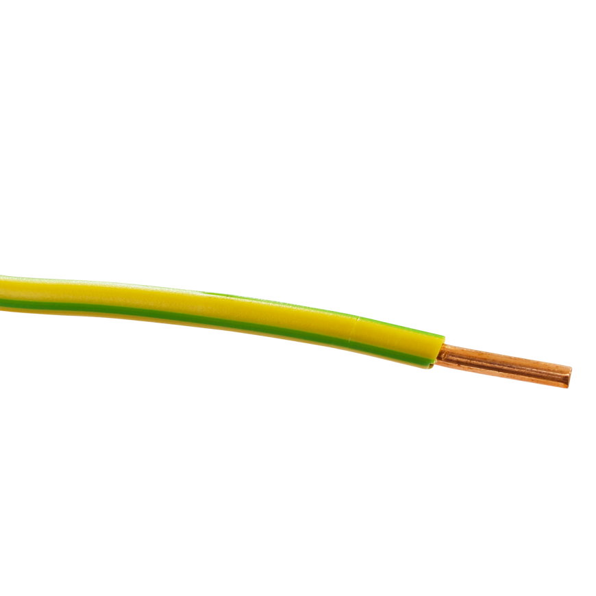 Installatiedraad, VD, H07V-U Eca, 4 mm&sup2;, groen/geel, l = 100 m 