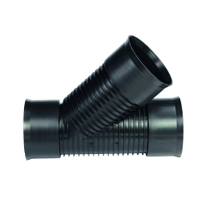 AQUATUB T-stuk 45°, met rubberring, hdpe, SN8, 150 mm 