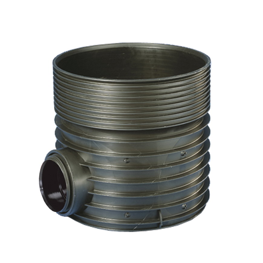 Wavin inspectieput, Tegra 600, 2x manchet, pp, exclusief deksel, bocht 120°, 2x 200 mm 