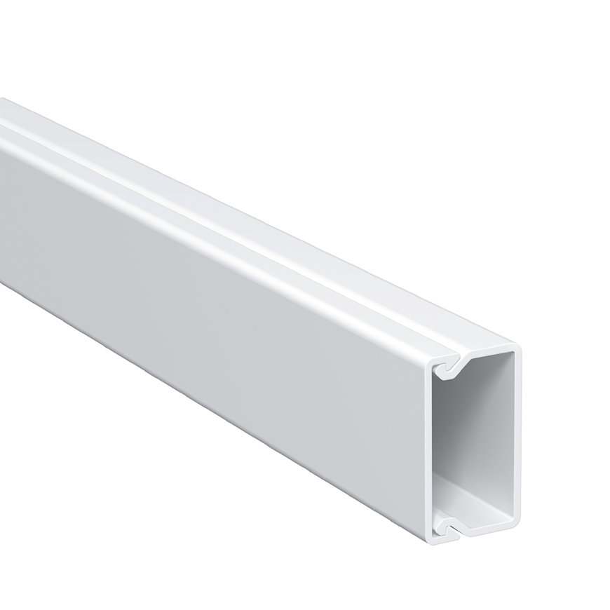 OBO kabelgoot met deksel en bodemperforatie, type WDK 15030, l = 2 m, 17,5 x 30 mm, wit