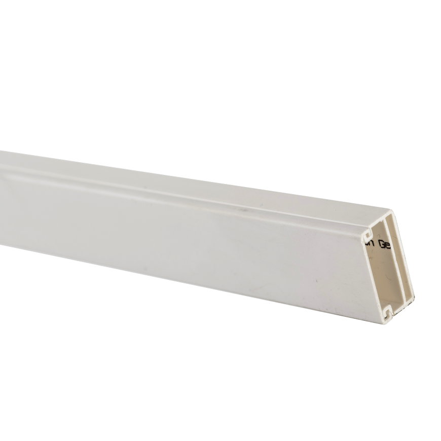 OBO kabelgoot met deksel en dubbele bodem, type WDK 13025, l = 2 m, 13 x 25 mm, wit 