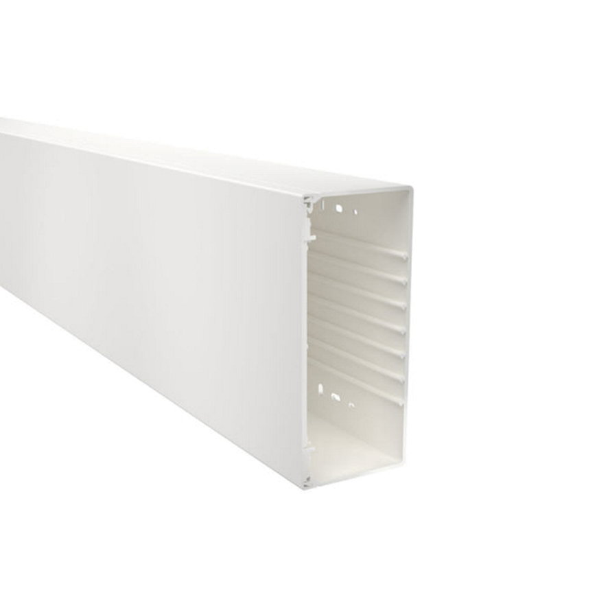 OBO kabelgoot met deksel en bodemperforatie, type WDK 100230, l = 2 m, 100 x 230 mm, wit 