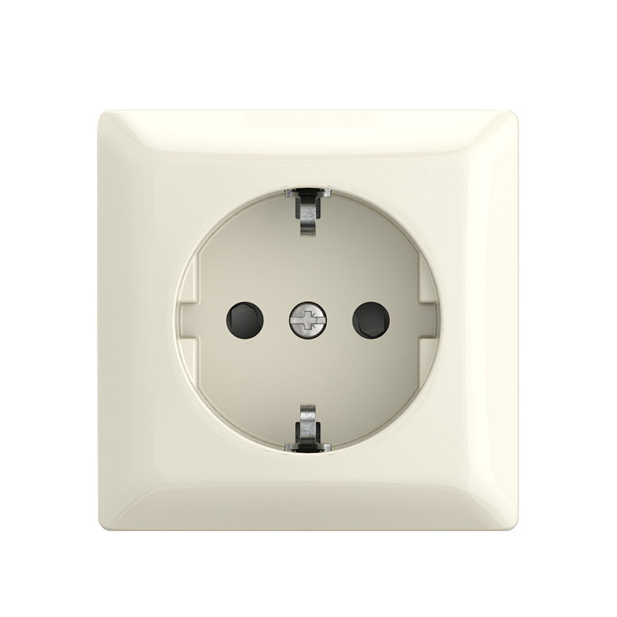 Busch Jaeger Balance AP wandcontactdoos, enkel, met randaarde, kindveilig, wit