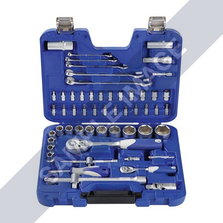 Tecwerk ring-, steek-, dopsleutel- / bitset, 60-delig, ¼" en ½" vierkantaandrijving 
