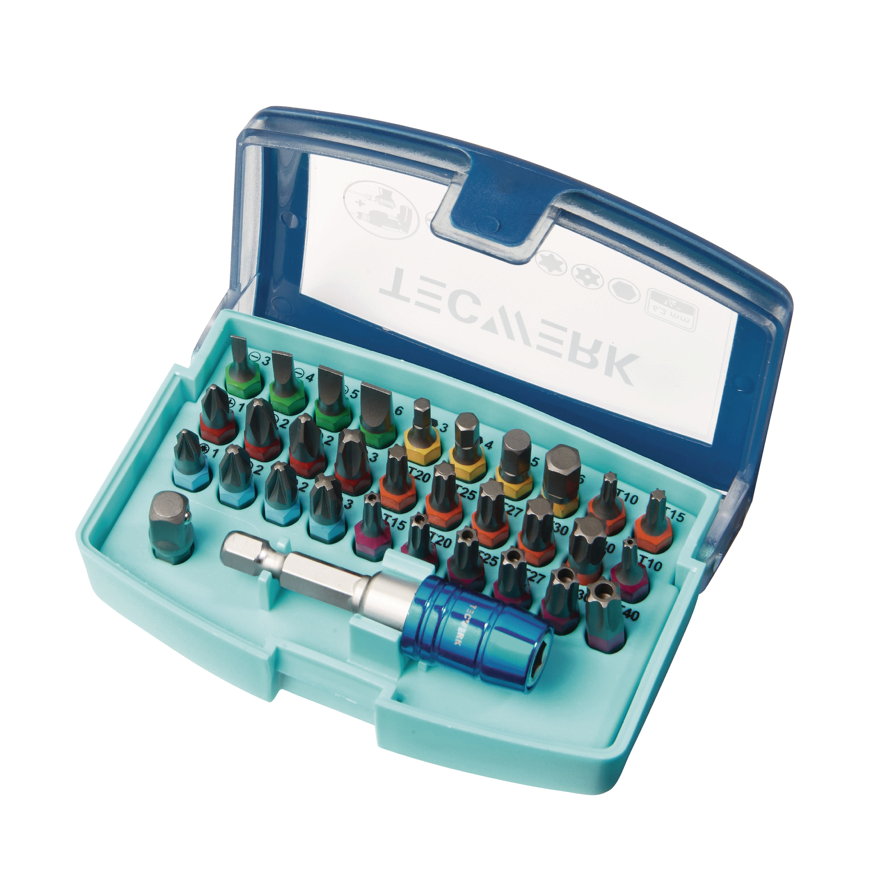 Tecwerk bitset, 32-delig, kunststof box, aandrijving ¼" zeskant