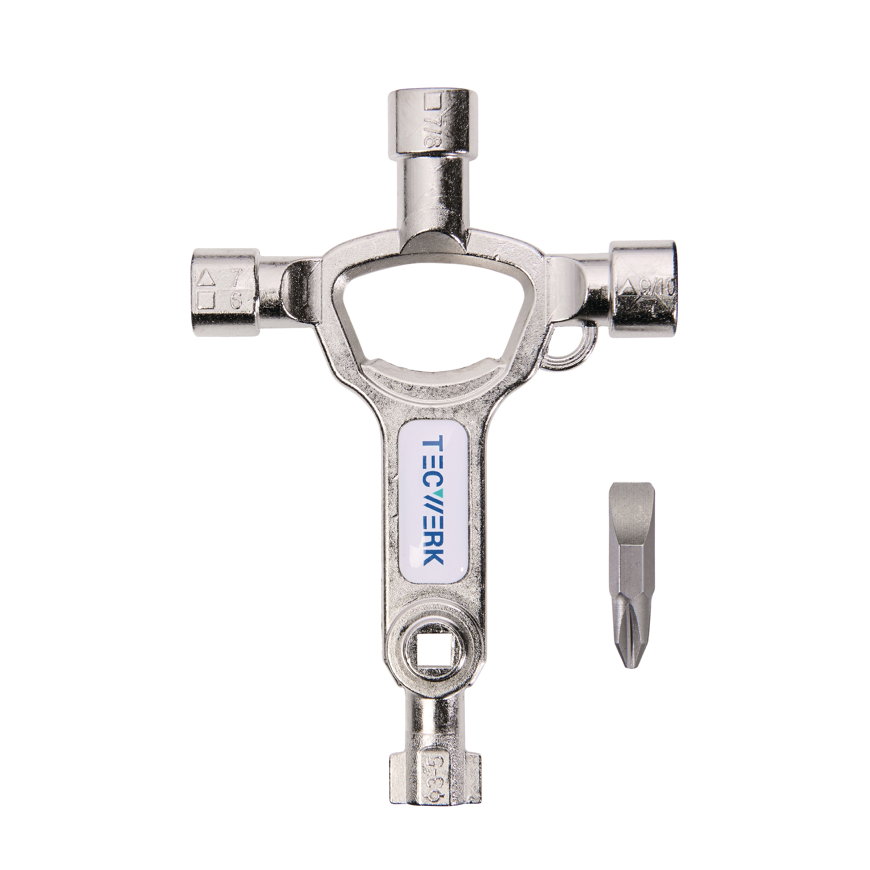 Tecwerk schakelkastsleutel, 6 functies, met flesopener 