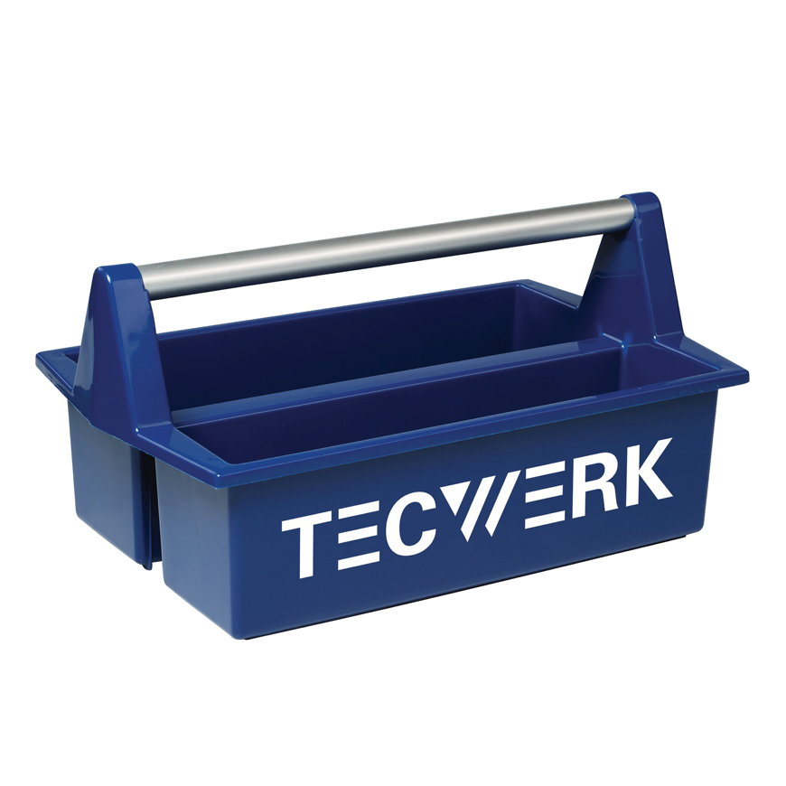 Tecwerk gereedschapsbak, met draaggreep, kunststof, blauw, 2 vakken, 120 x 420 x 250 mm 