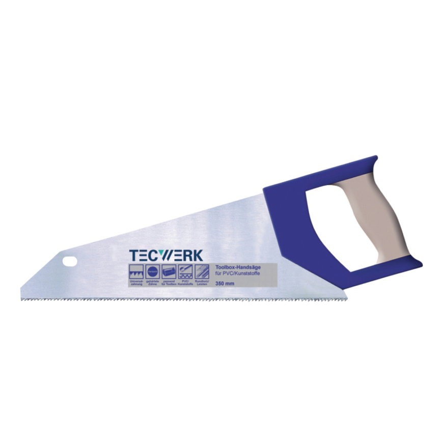 Tecwerk handzaag, bladlengte 350 mm, 12 tanden per inch, fijne speciale vertanding 