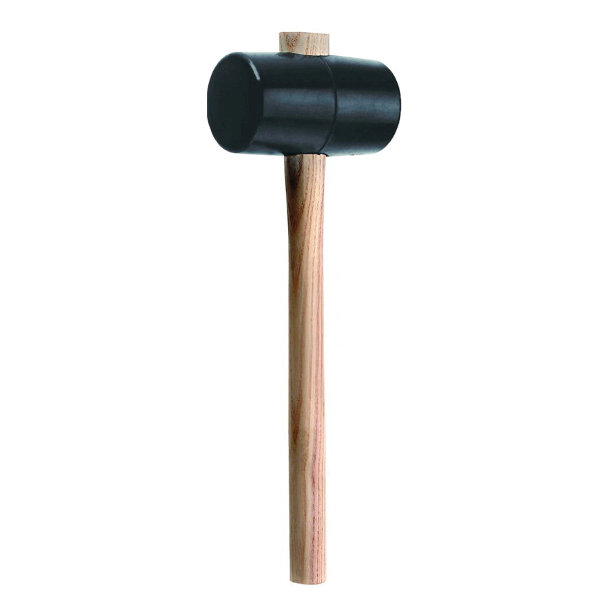 Tecwerk hamer, rubber, steel van essenhout, 90 shore hardheid, hamerkop 40 mm, koplengte 80 mm 