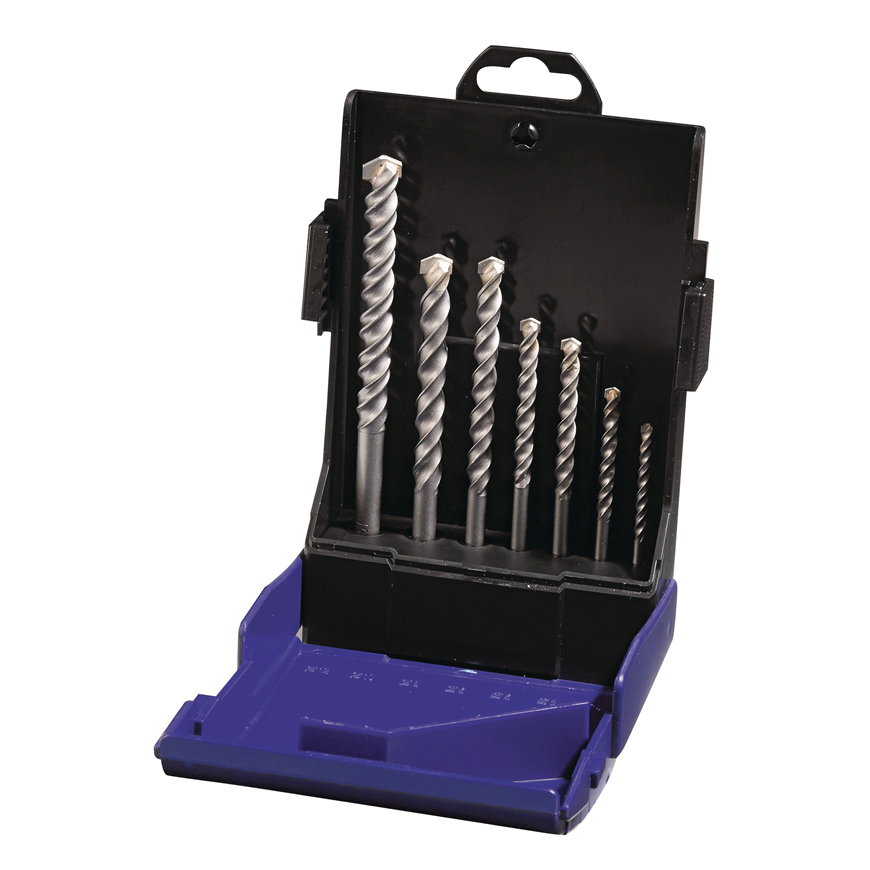 Tecwerk steenborenset, 7-delig, HM, boor 4/75, 5/85, 8/120, 10/120, 12/150, 2x6/100 mm 