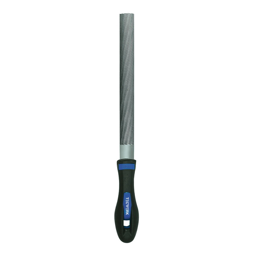 Tecwerk werkplaatsvijl, halfrond, DIN 7261, 2C-ergo heft, l = 200 mm, dwarsdoorsnede 21 x 6mm, kap 2 