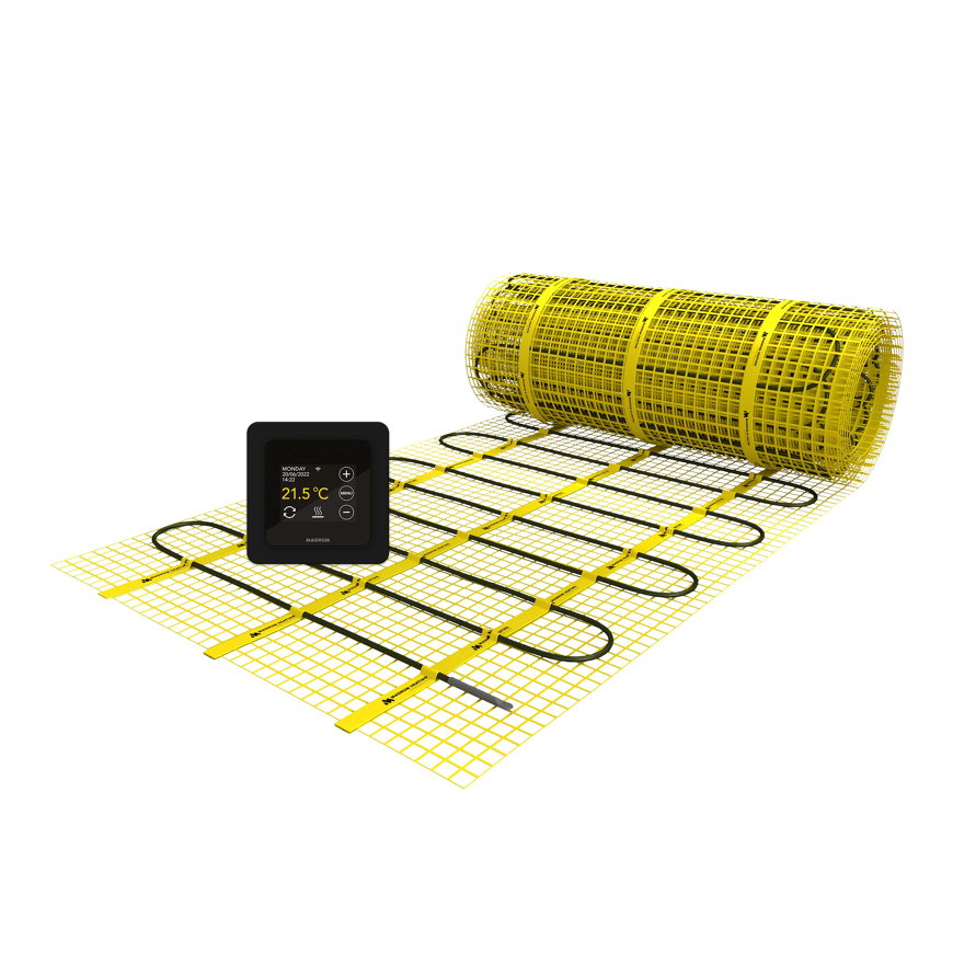 MAGNUM Mat vloerverwarmingsmat set, MRC wifi-thermostaat zwart, 9 m² - 1350 W 
