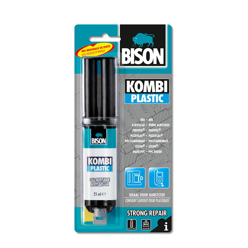 Bison 2-componentenlijm, Kombi Plastic, tube à 25 ml 