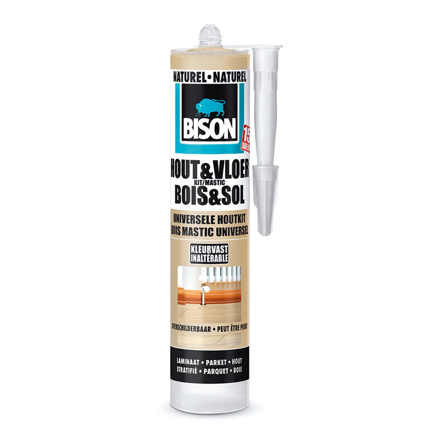 Bison afdichtingskit, Hout & Vloer, naturel, koker à 300 ml 