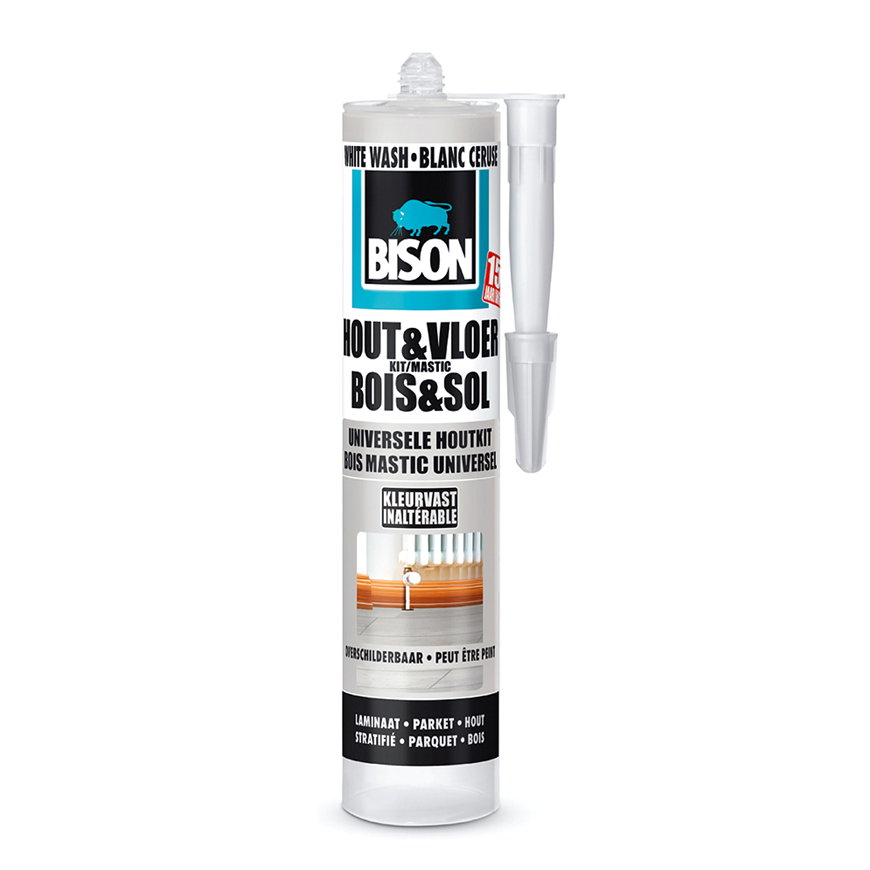 Bison afdichtingskit, Hout & Vloer, white wash, koker à 300 ml 