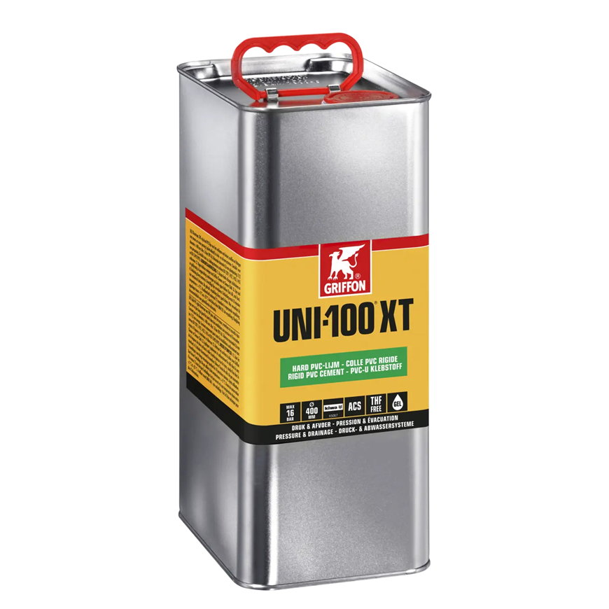 Griffon Hart-PVC-Kleber, Uni-100 XT, Dose mit Ausgusstülle, Dose à 5 Liter 