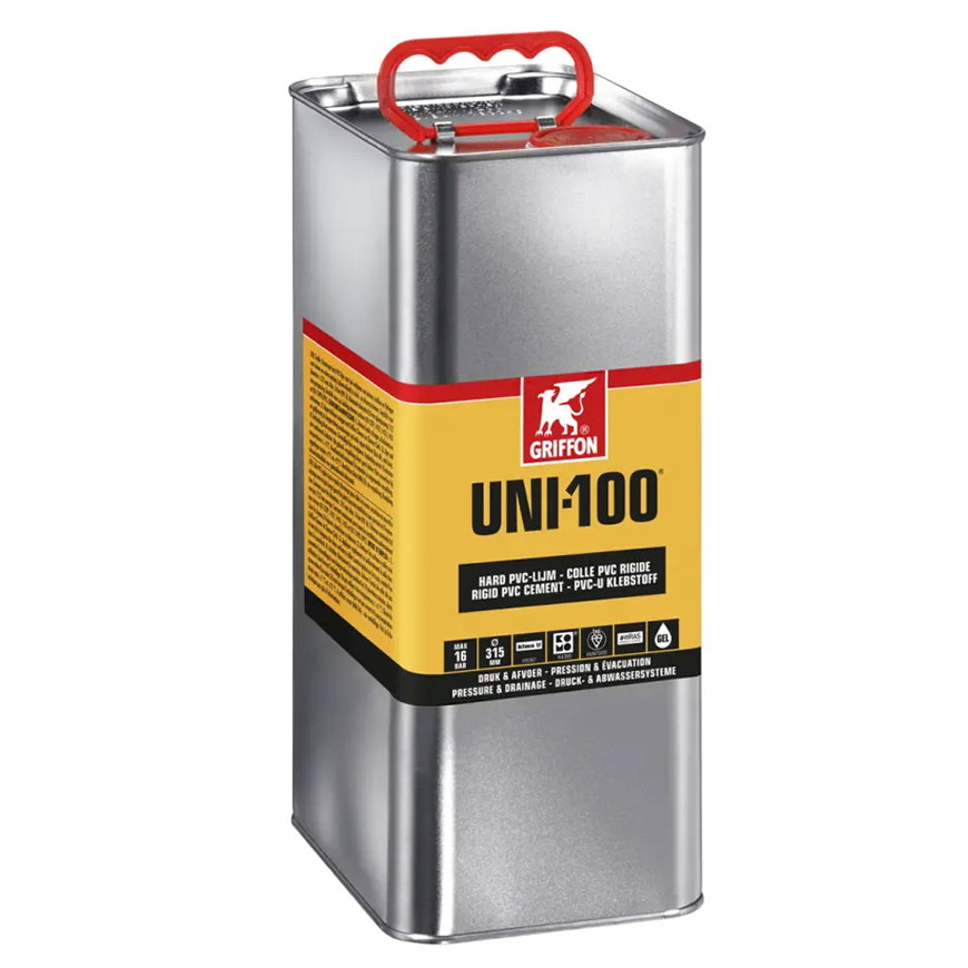 Griffon Hart-PVC-Kleber, Uni-100, Dose à 5.000 ml 
