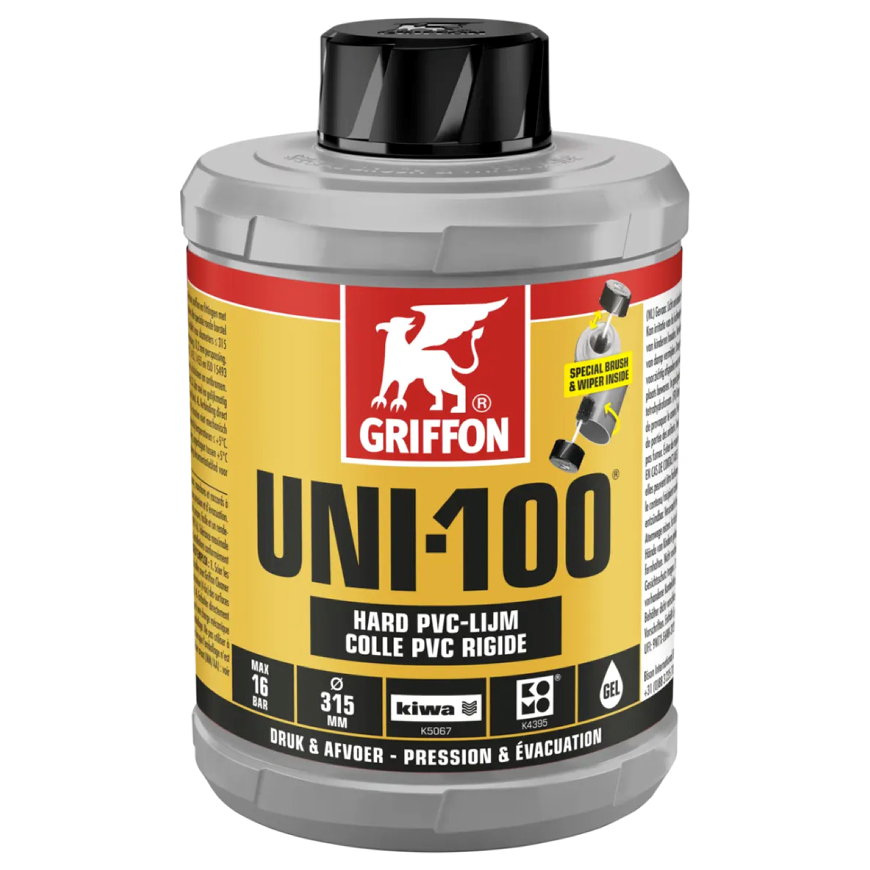 Griffon Hart-PVC-Kleber, Uni-100, Dose à 1000 ml 