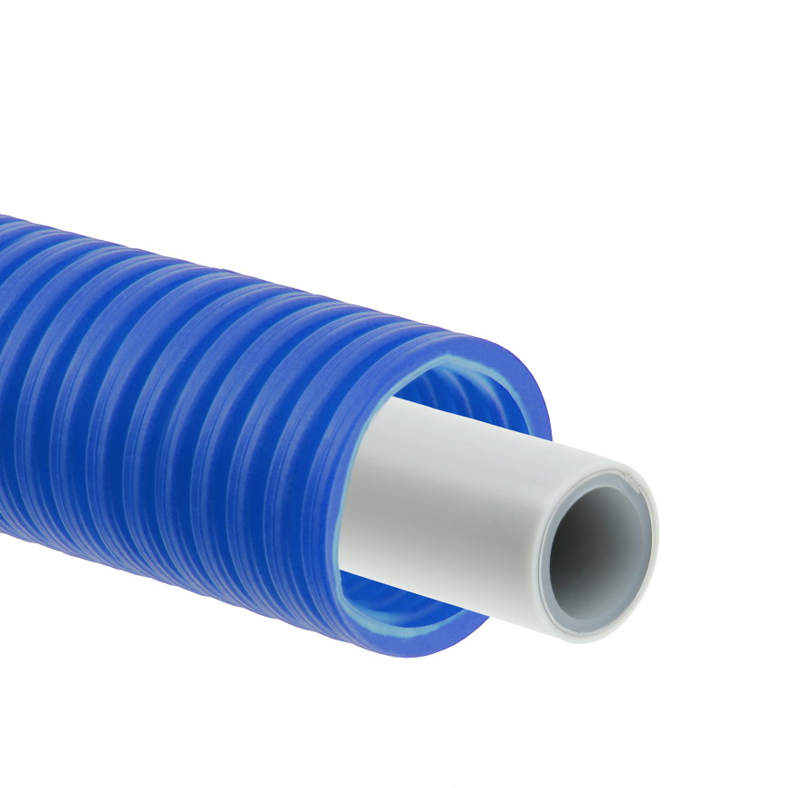 Bonfix Alu-pers meerlagenbuis, wit, in blauwe mantelbuis, Kiwa, 16 x 2 mm, l = 50 m 