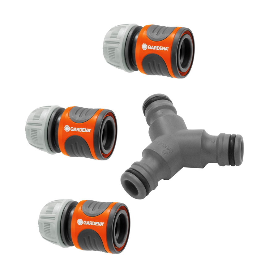 Gardena 3-weg stuk, incl. slangstukken, 13 en 15 mm 