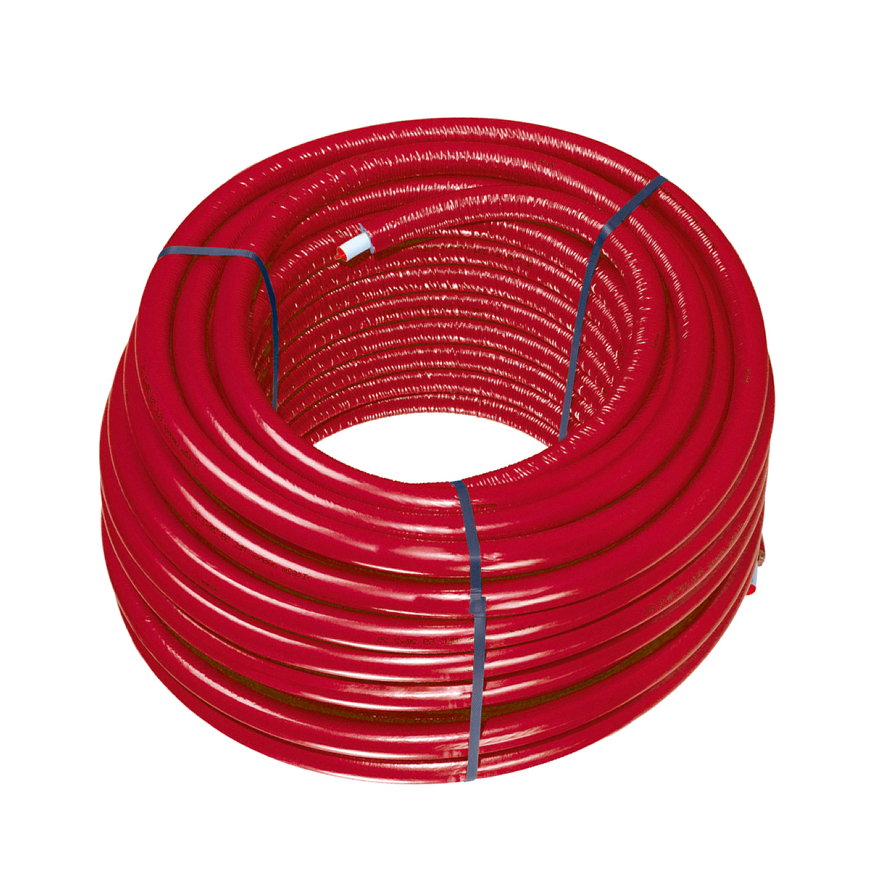 Uponor buis, Uni Pipe Plus, geïsoleerd, rood, ISO 4 mm, Kiwa, 16 x 2 mm, l = 100 m 